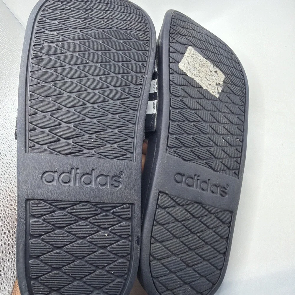 Adidas Adilette Comfort Slides - Navy /White Stripes - Men's 10- Women's 11